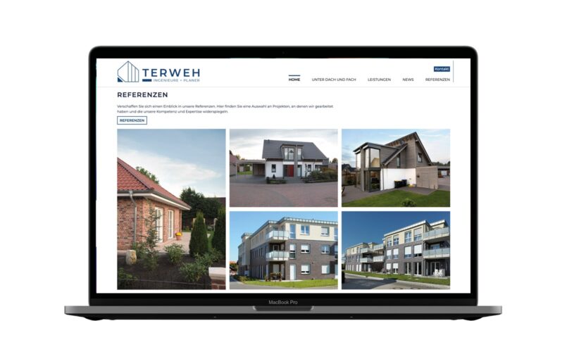 Mockup von der Website von Terweh