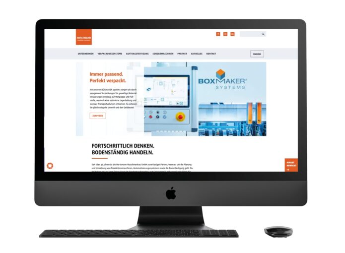 Website eines mittelständischen Unternehmens aus dem Maschinenbau als Beispiel für die Wichtigkeit von Digitalisierung für KMU
