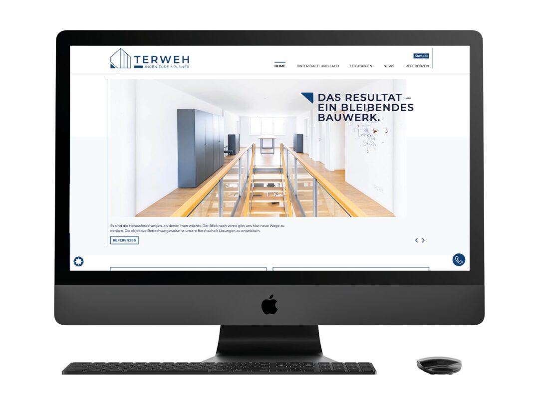 Die Website eines mittelständischen Unternehmens aus der Baubranche. Erstellt von der Werbeagentur schirmers als Beispiel für die Wichtigkeit von Digitalisierung für KMU
