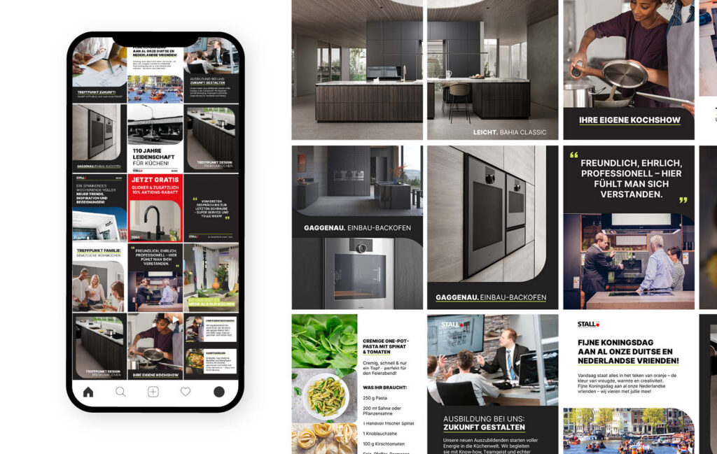 Social-Media-Marketing von Schirmers für STALL Treffpunkt Küche: Instagram-Content und digitale Kampagnen.